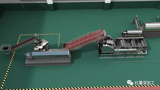 Un juego completo de equipo automático de procesamiento de almidón de yuca